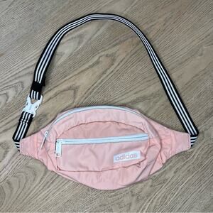 adidas Core Waist Pack Glow Pink Black Stripe Strap Fanny Pack Crossbody Bag